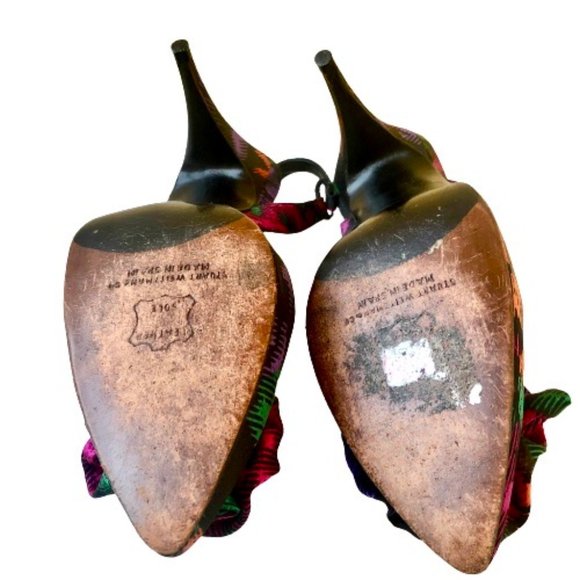 Stuart Weitzman for Mr Seymour Slingback Pump size 8.5 AA Multi-Color Bow - Picture 10 of 14